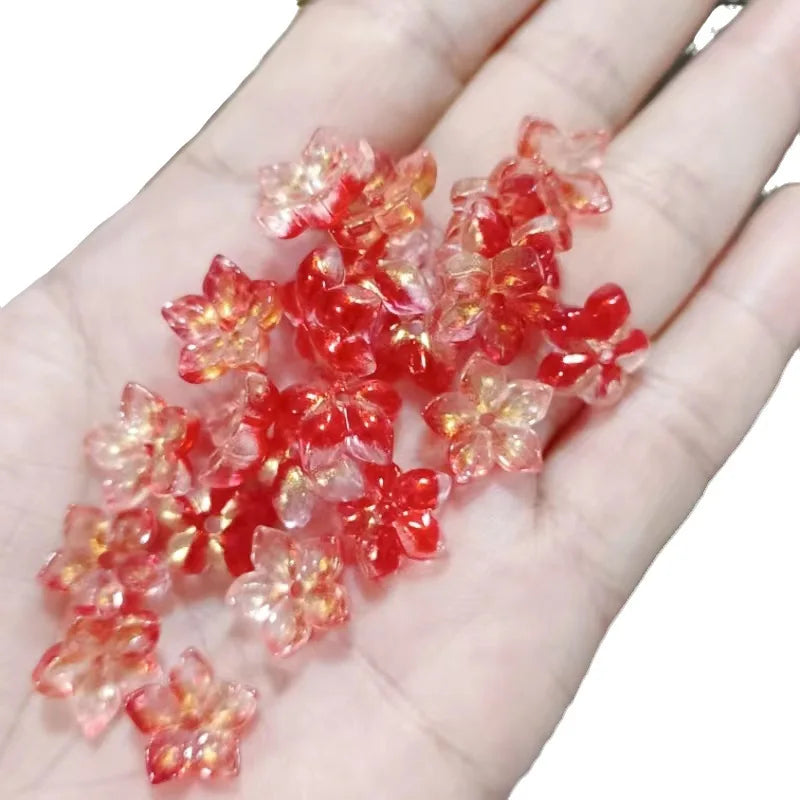 20pcs 12mm Glass Flower Beads for Jewelry Making Spacer Beads DIY Necklace Earrings