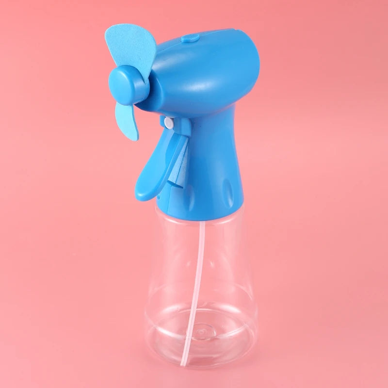 Portable Handheld Misting Fan with Water Spray Bottle - Cool & Rechargeable
