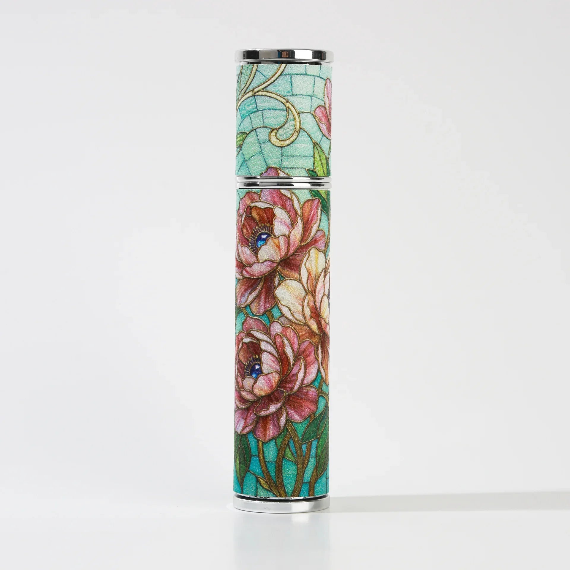 Portable Spray Bottle 10ML Refillable Glass Perfume Bottle with Floral Pattern