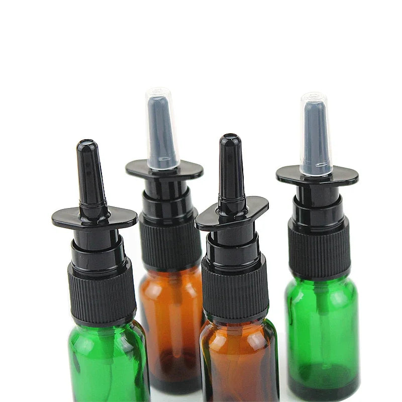 Refillable Glass Spray Bottles with Fine Mist Sprayer - Portable Nasal & Travel Use