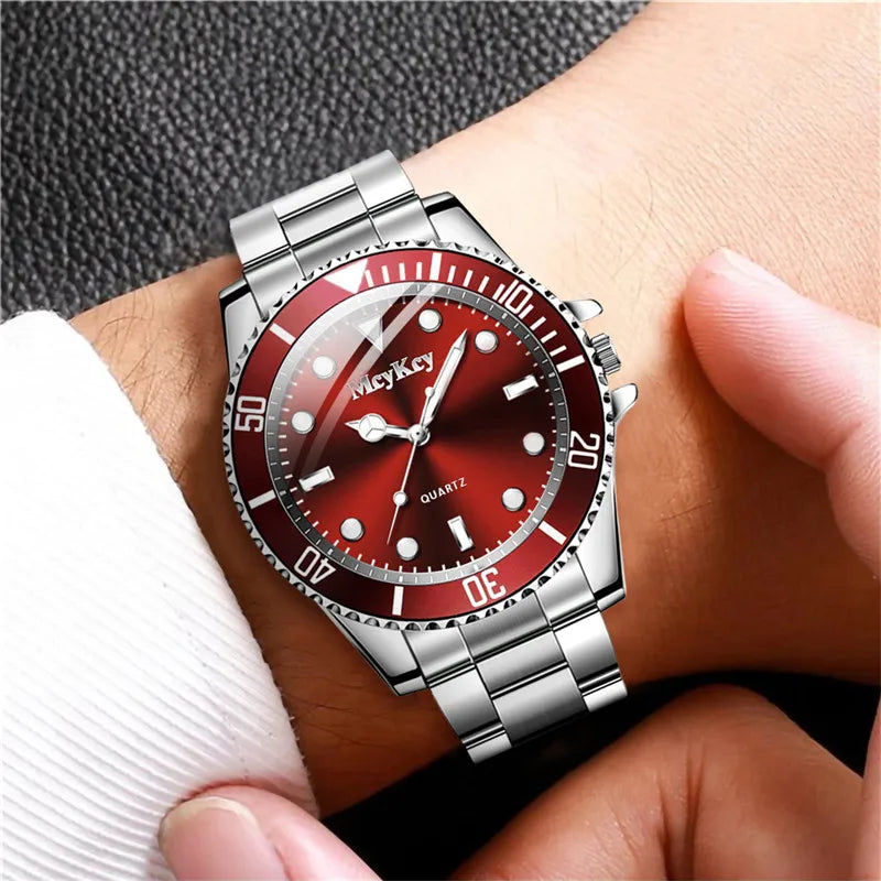 Men's Quartz Watch Large Dial Business Casual Sports Wristwatch - Multiple Colors