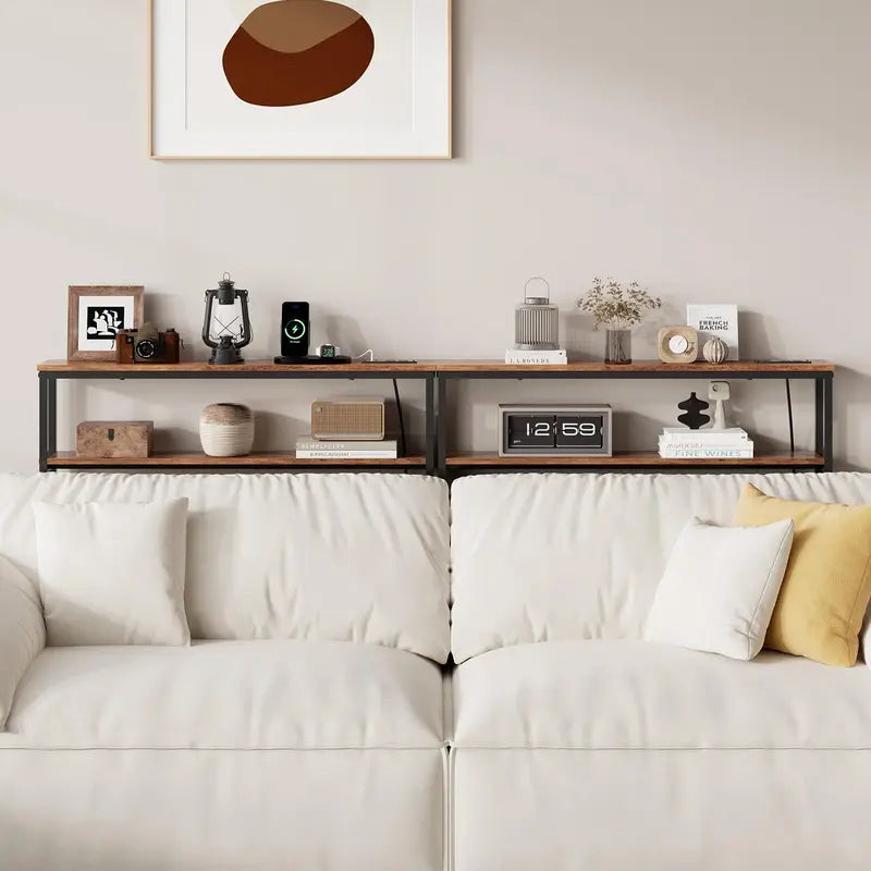 Slim Console Table with Power Outlets and USB-C Charging Station for Living Room