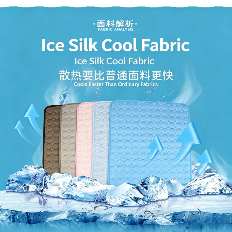 Cooling Pet Bed Mat - Washable Ice Gel Mattress for Dogs & Cats