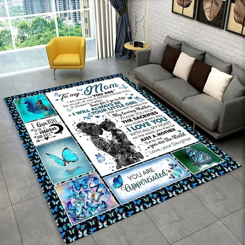 Large Area Non-Slip Rug for Living Room and Bedroom - Gift for Mom