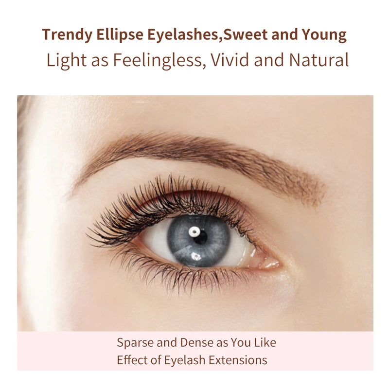 Eyelash Extension Makeup Tools - Classic Ellipse Bottom Lashes 5-7mm Black