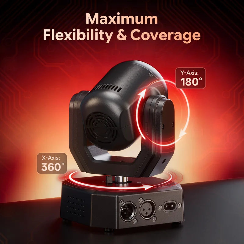 2PCS RGBW LED Moving Head Lights Mini Disco Party Lights with Remote
