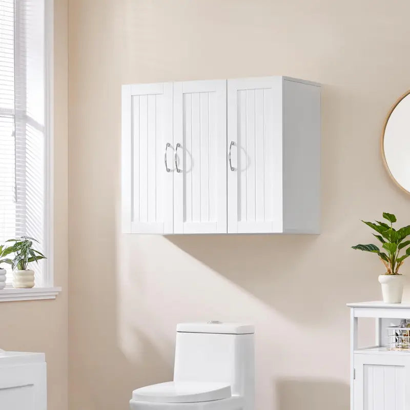 Wall Mounted Three Door Bathroom & Home Storage Cabinet with Adjustable Shelves
