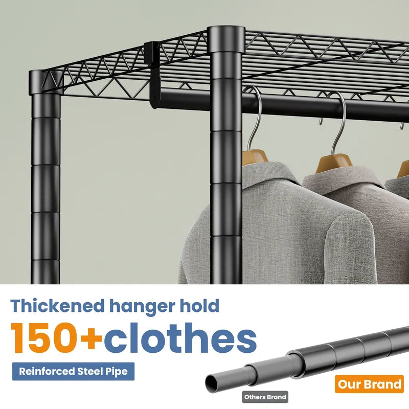 Heavy Duty Portable Clothes Rack with 960 lb Capacity — Wardrobe & Garment Organizer