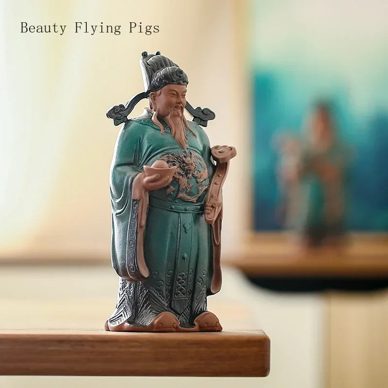 Ceramic Lucky Ornament - Fortune and Longevity Chinese Home Decor Gift
