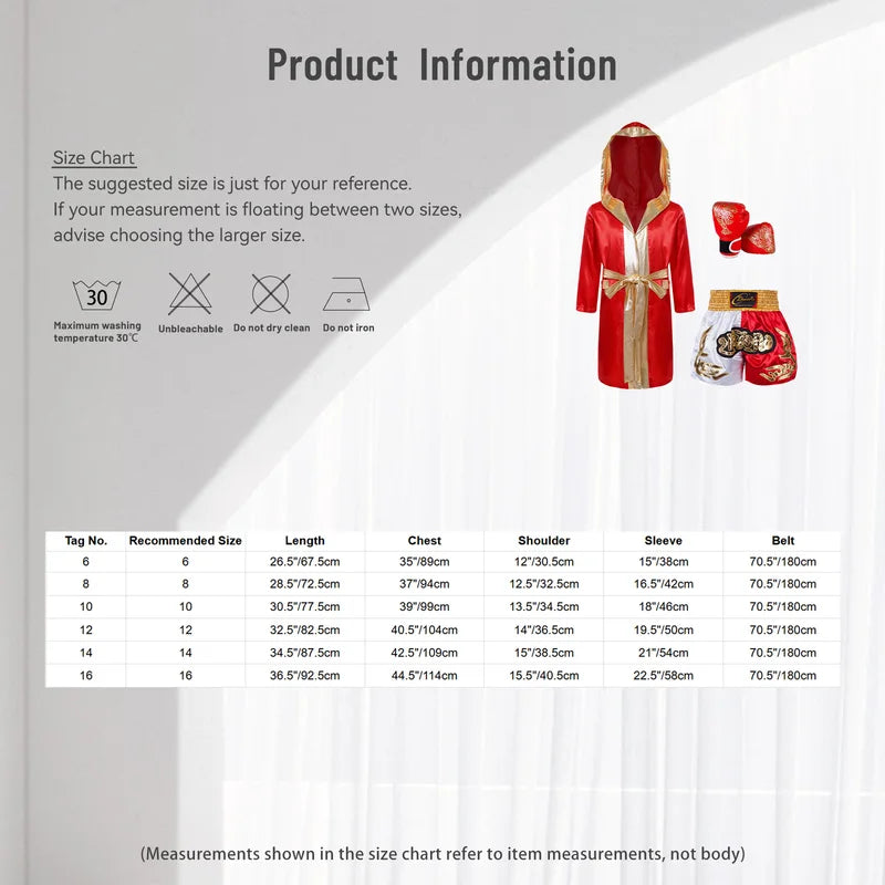 Children's Boxing Robe Costume Set for Halloween Carnival Role Play
