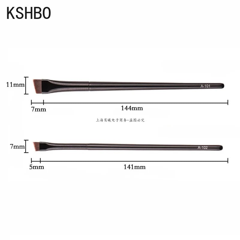 2pcs Eyebrow & Eyeliner Makeup Brush Set - Small Angled Cosmetic Tools