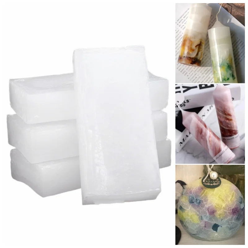 Refined Paraffin Wax Block for Candle Making - DIY Craft Supplies, Semi Transparent, 100-1000g