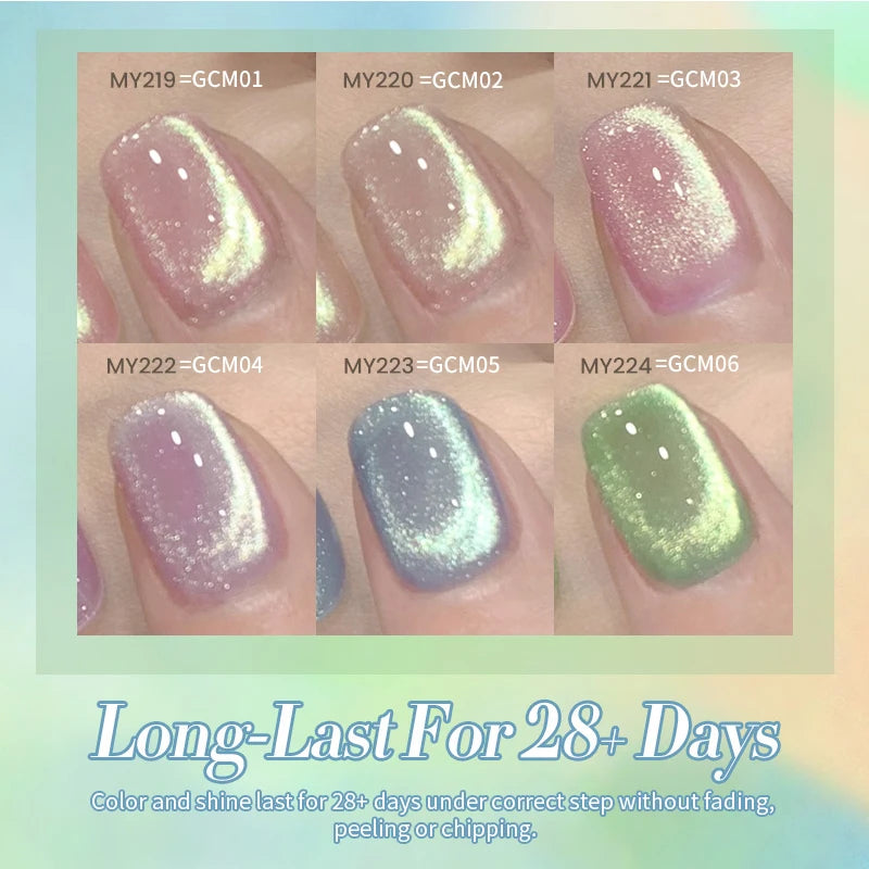 Magnetic Cat Gel Nail Polish 10ml - Holographic Glitter UV LED Semi-Permanent