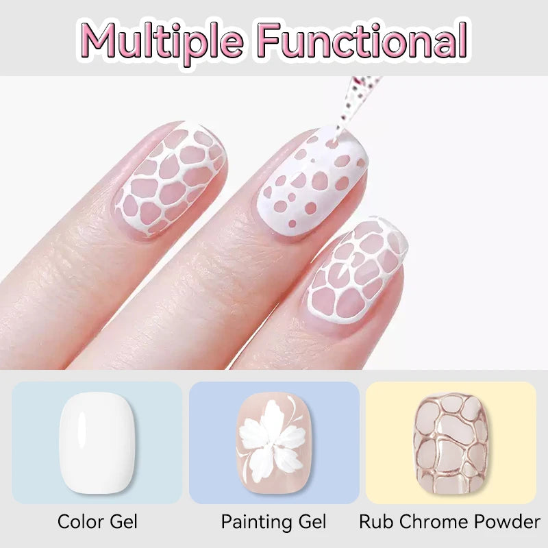 5ml Poke Nail Art Gel Glue for Textured UV LED Nail Design - Black & White