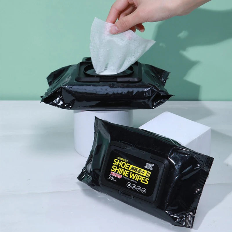 Disposable Shoe Cleaning Wipes - Portable Shoe Shine Cloths for Dirt & Stain Removal
