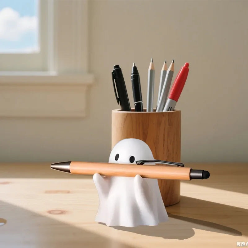 Halloween Ghost Pen Holder - Cute Desktop Pencil Organizer for Home Office