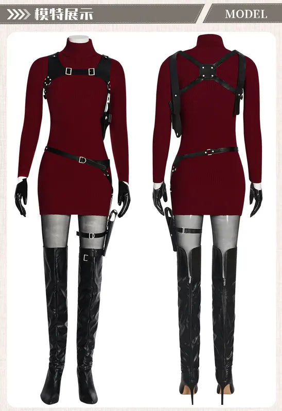 Resident Evil Ada Wong Cosplay Costume Set for Halloween Comic Con Stage