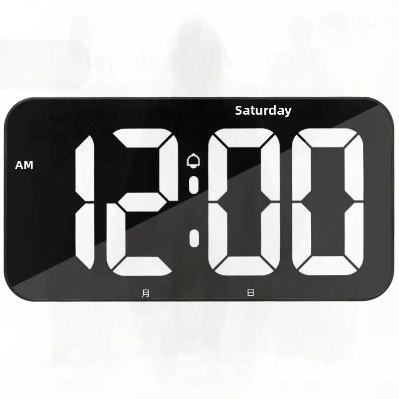 Large Screen Digital Wall Clock with LED Alarm - Modern Minimalist Home & Living Room Decor