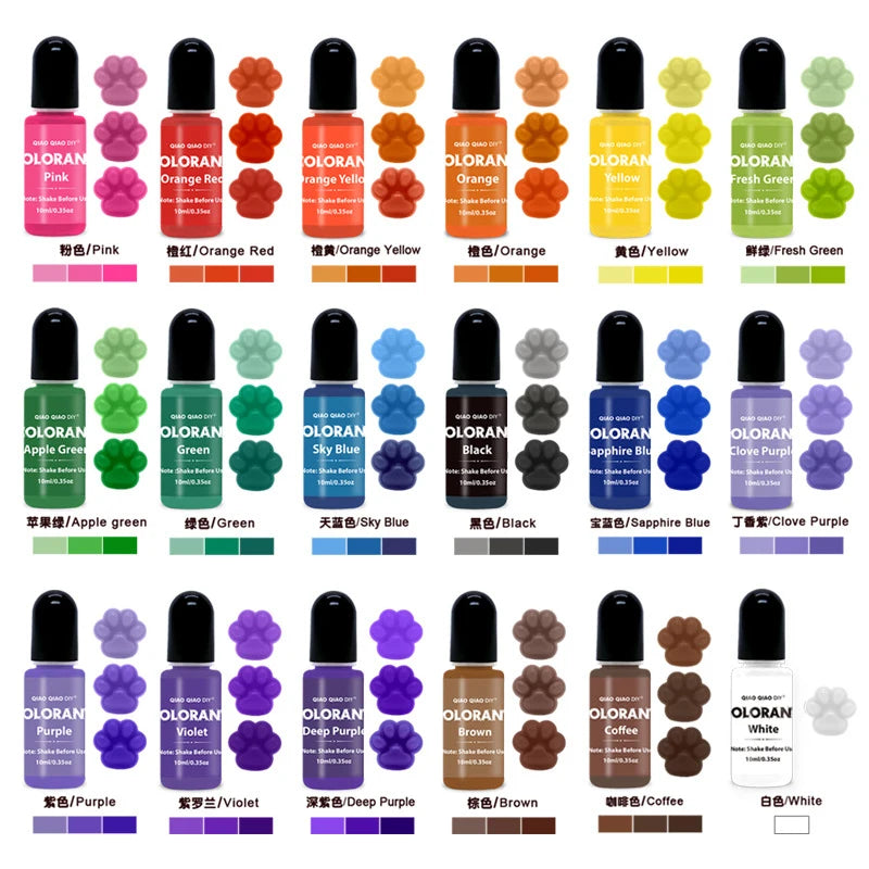 20-Color Candle Dye Set Liquid Wax Pigment for Candle Making DIY Supplies