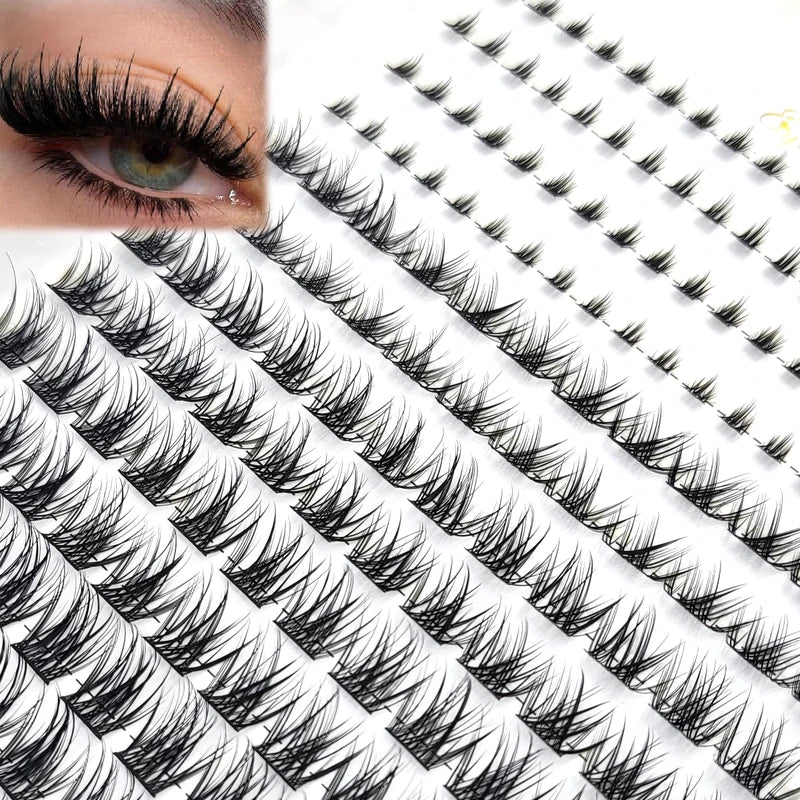 False Lash Bundle Makeup Eyelash Extension Kit Waterproof DIY Manga Lashes