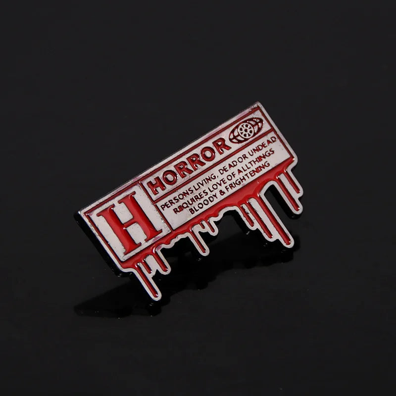 Halloween Letter Brooch Live Dead Emblem Badge - Horror Costume Accessory