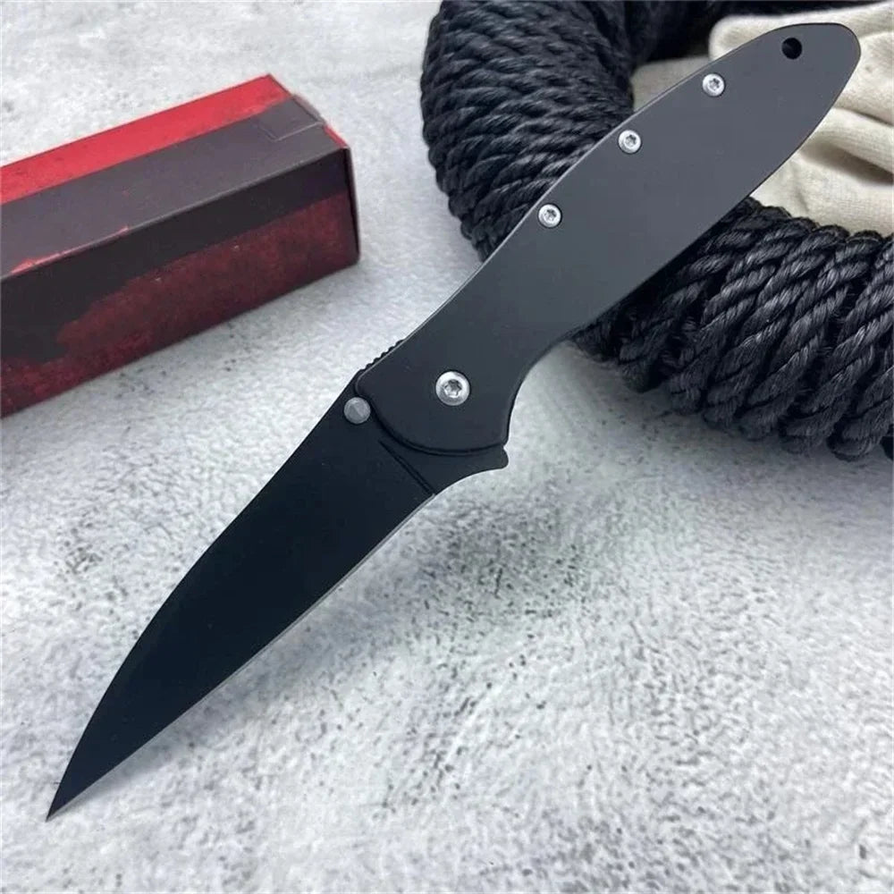 Assisted Flipper Knife with Bead Blast Plain Blade Stainless Steel Handle