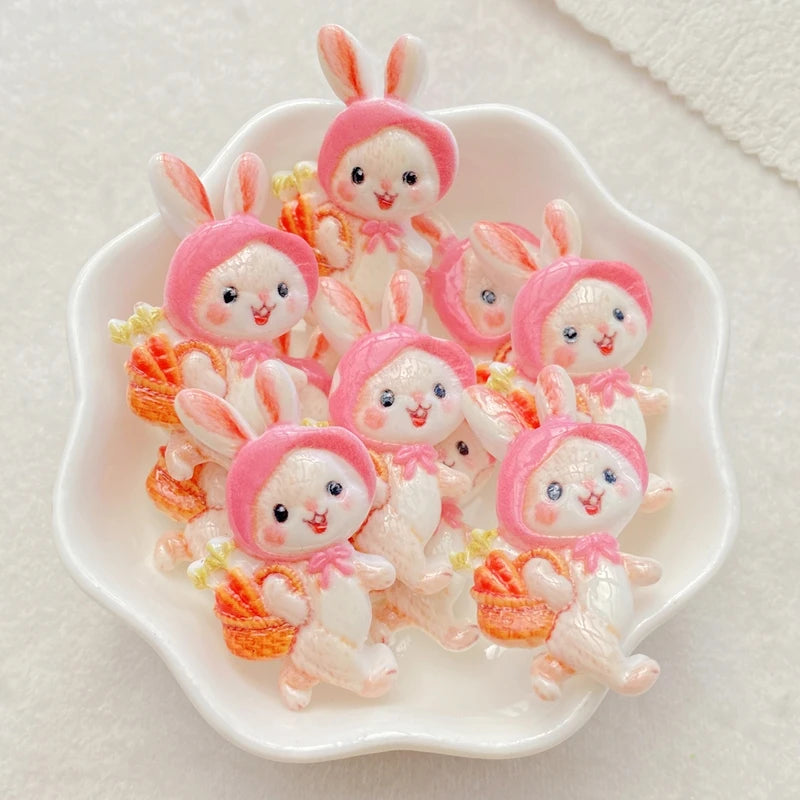 10PCS Mixed Resin Cartoon Animal Cabochons for Scrapbooking & DIY Crafts