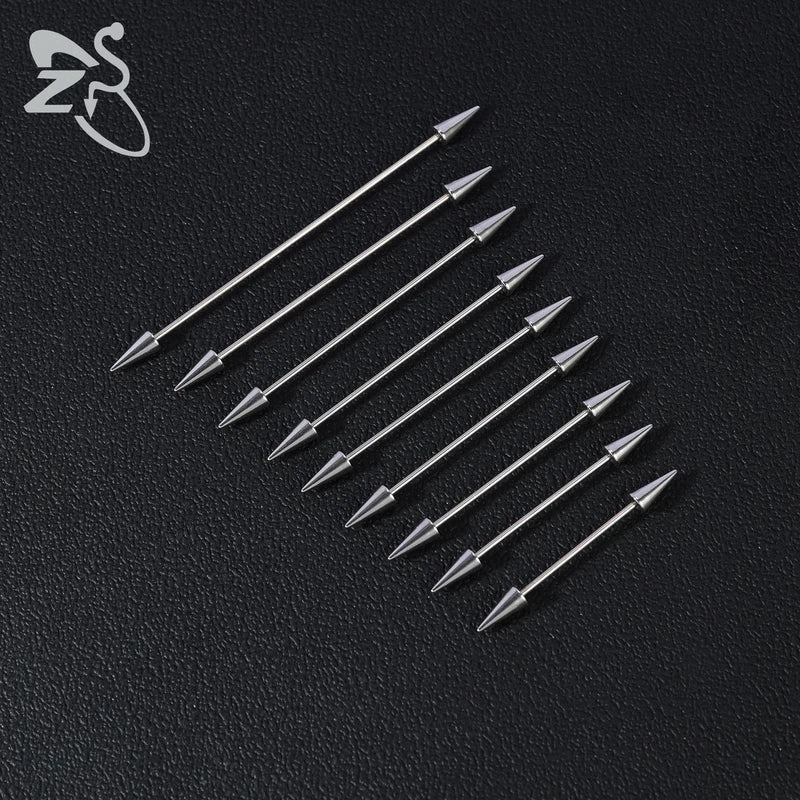 Industrial Barbell Earrings 316L Surgical Steel Spike Long Ear Helix Cartilage Jewelry