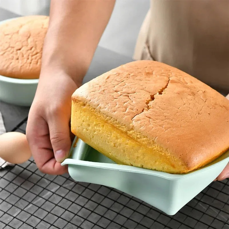 1/4Pcs Silicone Square Cake Plate Non-Stick Brownie Pan with Anti-Slip Handle