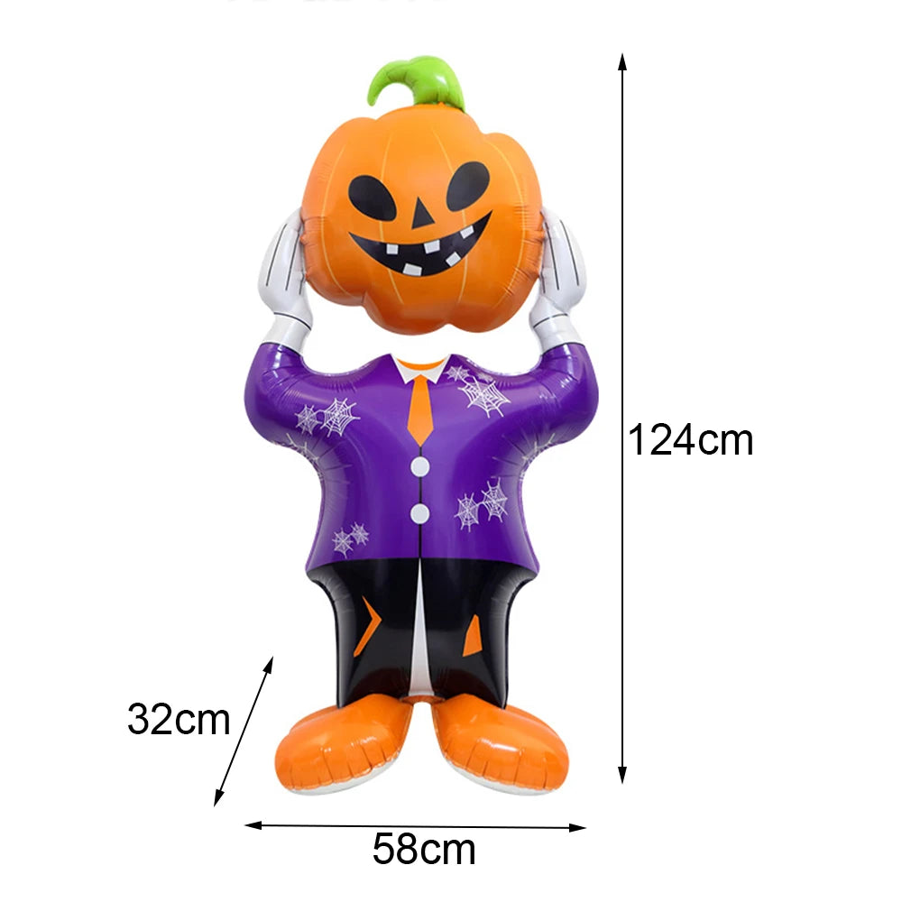 Large Halloween Skeleton Balloon Inflatable Tombstone Decor with Hand & Skull