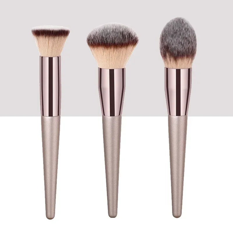 Cosmetic Makeup Brush Set - Foundation Powder Flat Head with Flame Cone Handle