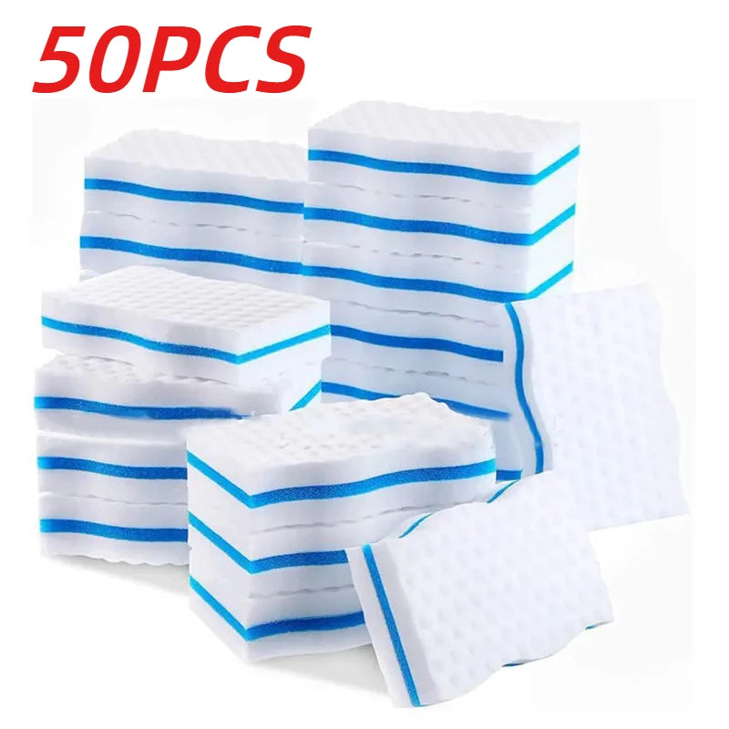 Nano Cleaning Magic Cloth Set for Kitchen, Bathroom, Car Cleaning - White Sponge Blocks