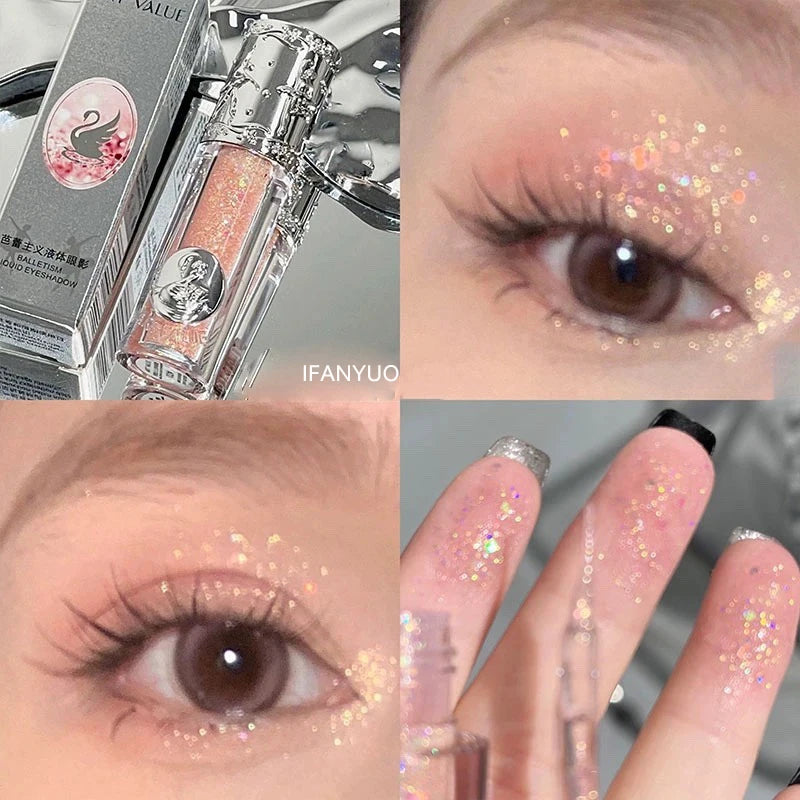 Glitter Liquid Eyeshadow Pearlescent Sparkling High Gloss Eye Makeup - LookBeauty
