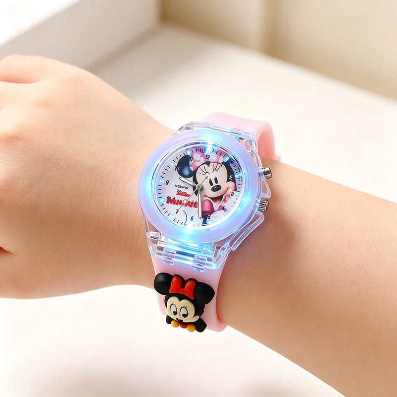 Kids Light-Up Silicone Character Watch with Colorful Dial and Fun Lights - Multiple Colors