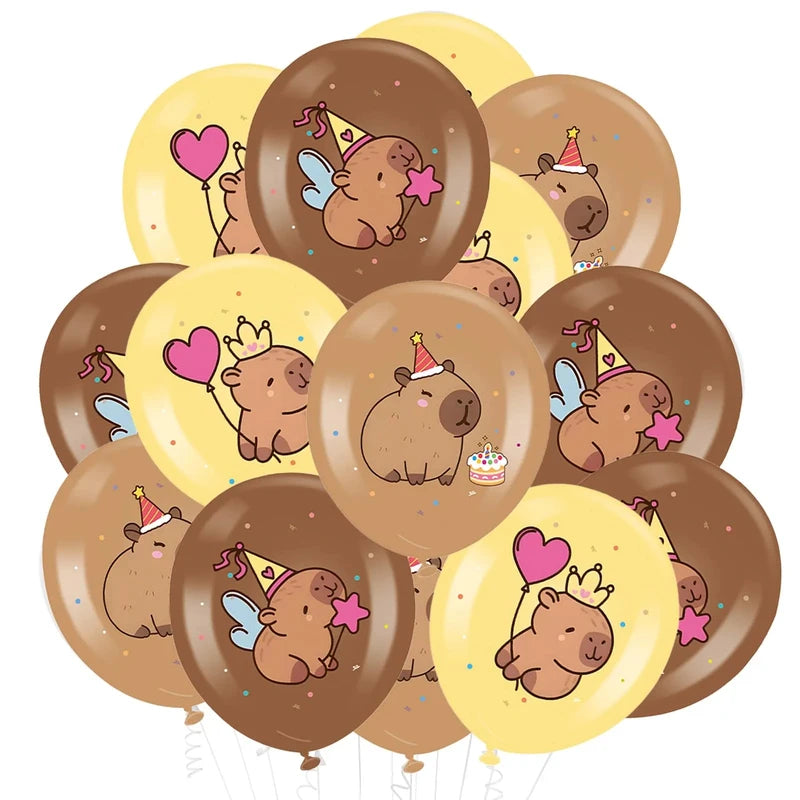 12-Inch Cute Capybara Latex Balloons for Birthday Baby Shower Party Decorations
