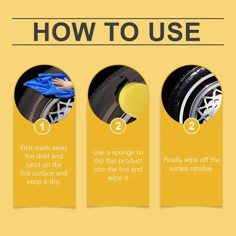 Car Tire Coating Wax 50g Long-Lasting Shine Anti-Aging Protectant for Rubber