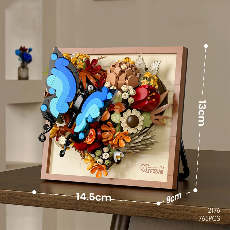 DIY 3D Picture Frame Building Blocks Flowers for Home Decor & Gifts