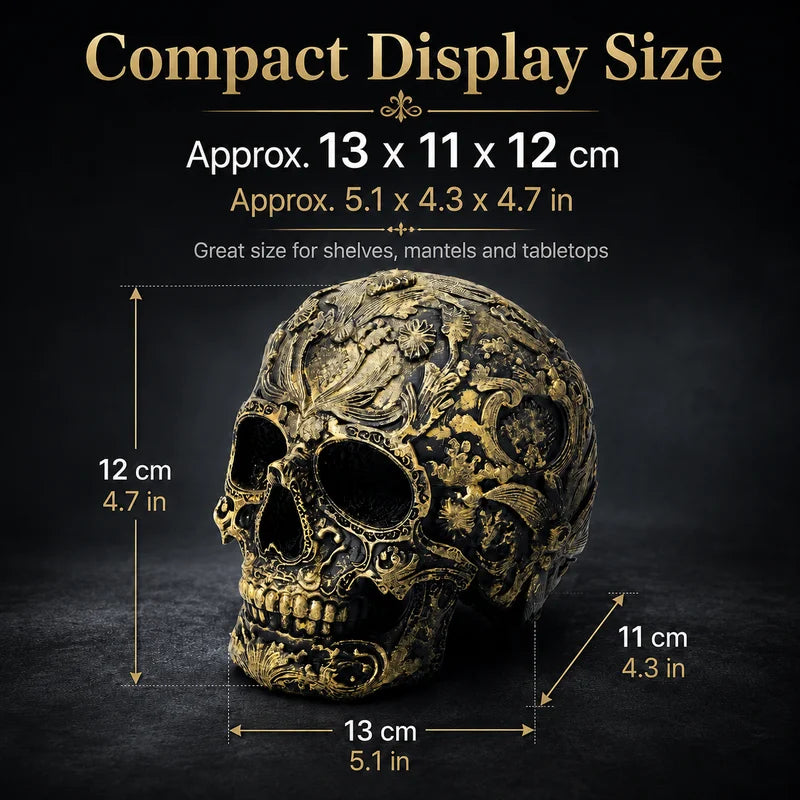Halloween Skull Tabletop Fireplace Decor - Spooky Plastic Halloween Decoration