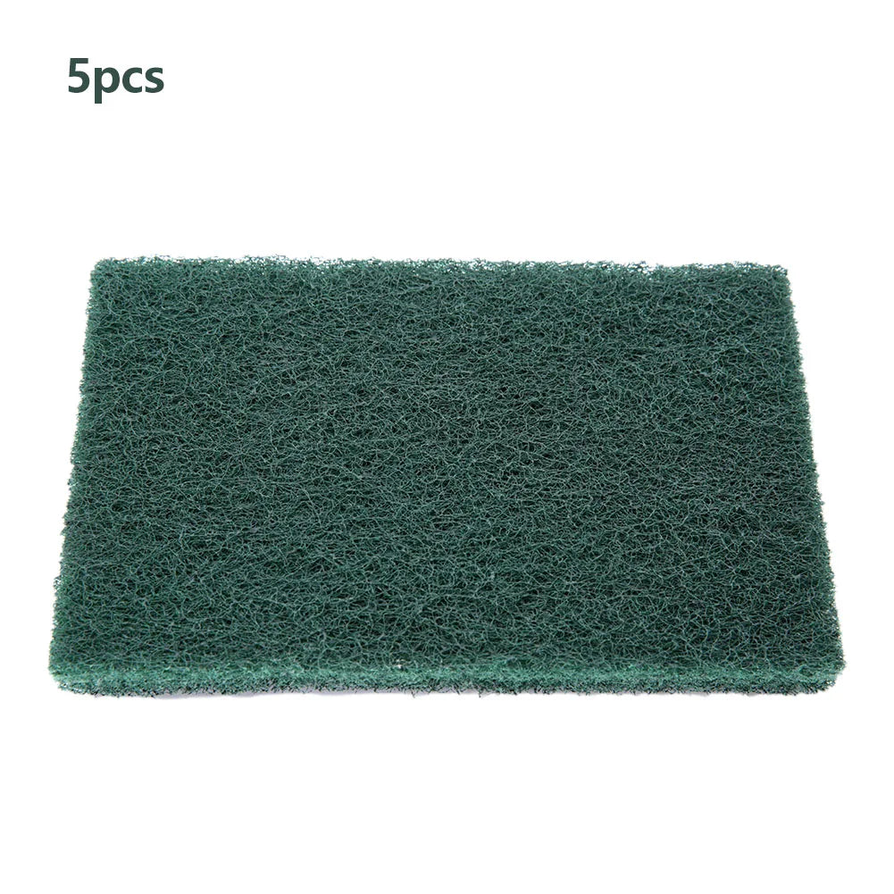 5Pcs Abrasive Hand Scouring Pads for Cleaning and Polishing - Green & Red