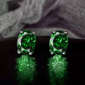 Simple Stud Earrings with Oval Cubic Zirconia for Ladies & Teens - Multiple Colors