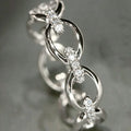 Women’s Chain Link Wedding Engagement Ring with CZ - Versatile Gold Color Jewelry