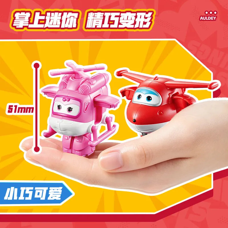 Mini Transforming Action Figures Set - Super Wings Jett Dizzy Donnie Toys