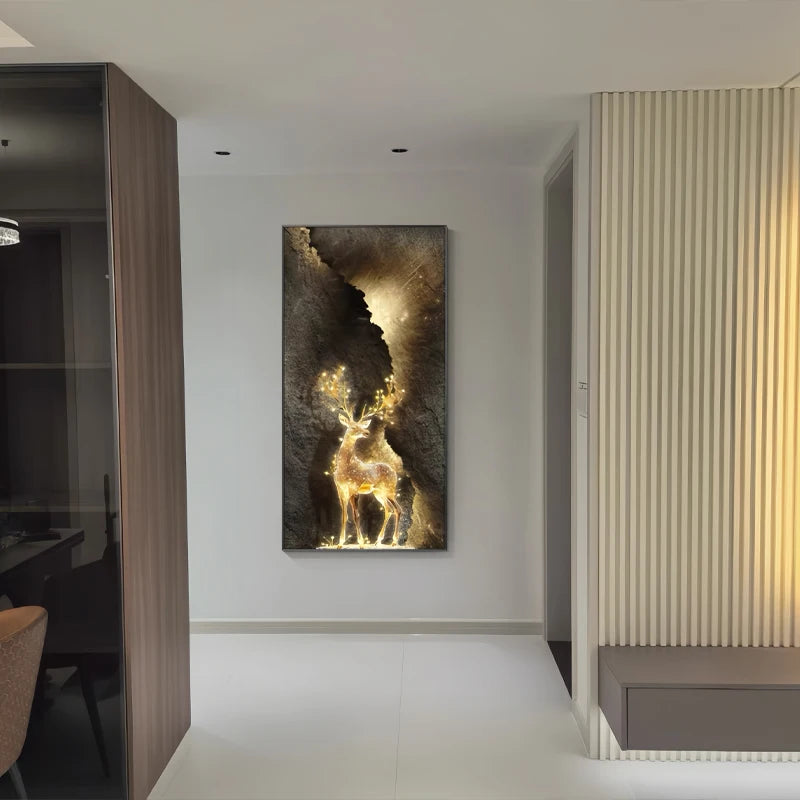 Abstract LED Wall Art Light Painting for Entrance and Living Room - Reindeer Design