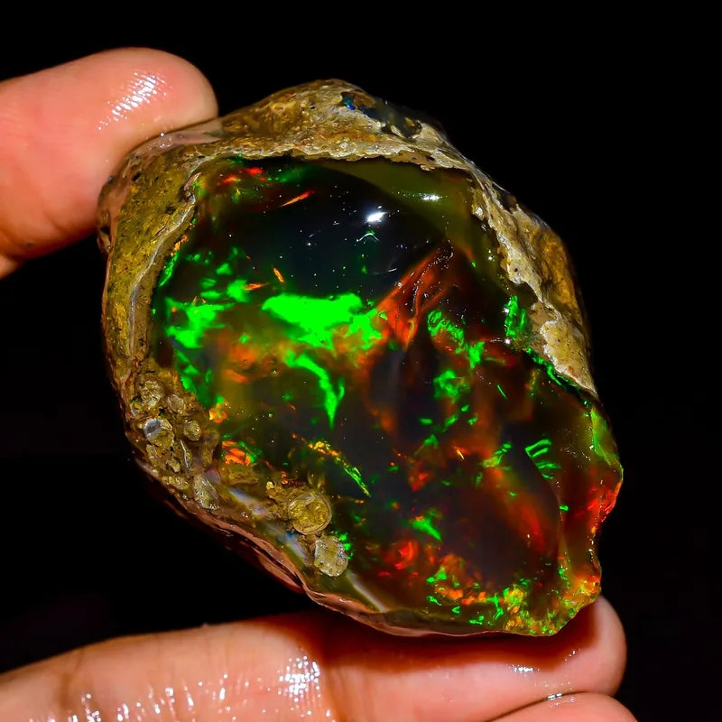 Natural Ethiopian Opal Rough Gemstone for Jewelry Making Collector Piece - Multiple Sizes