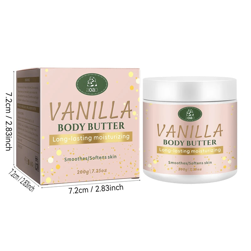 Vanilla Body Butter with Coconut & Shea Oil - Deep Hydration Moisturizer