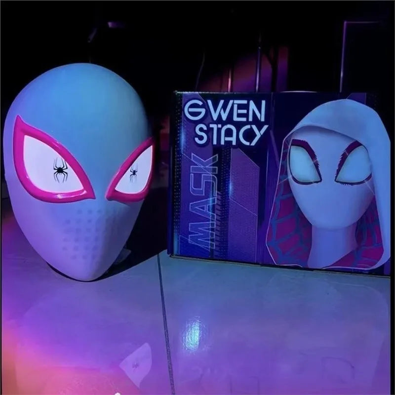 1:1 Life Size LED Superhero Mask Full Face Cosplay Helmet with Light Up Eyes