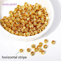 Bead Spacers Brass Round Stripe Jewelry Findings for DIY Jewelry Making