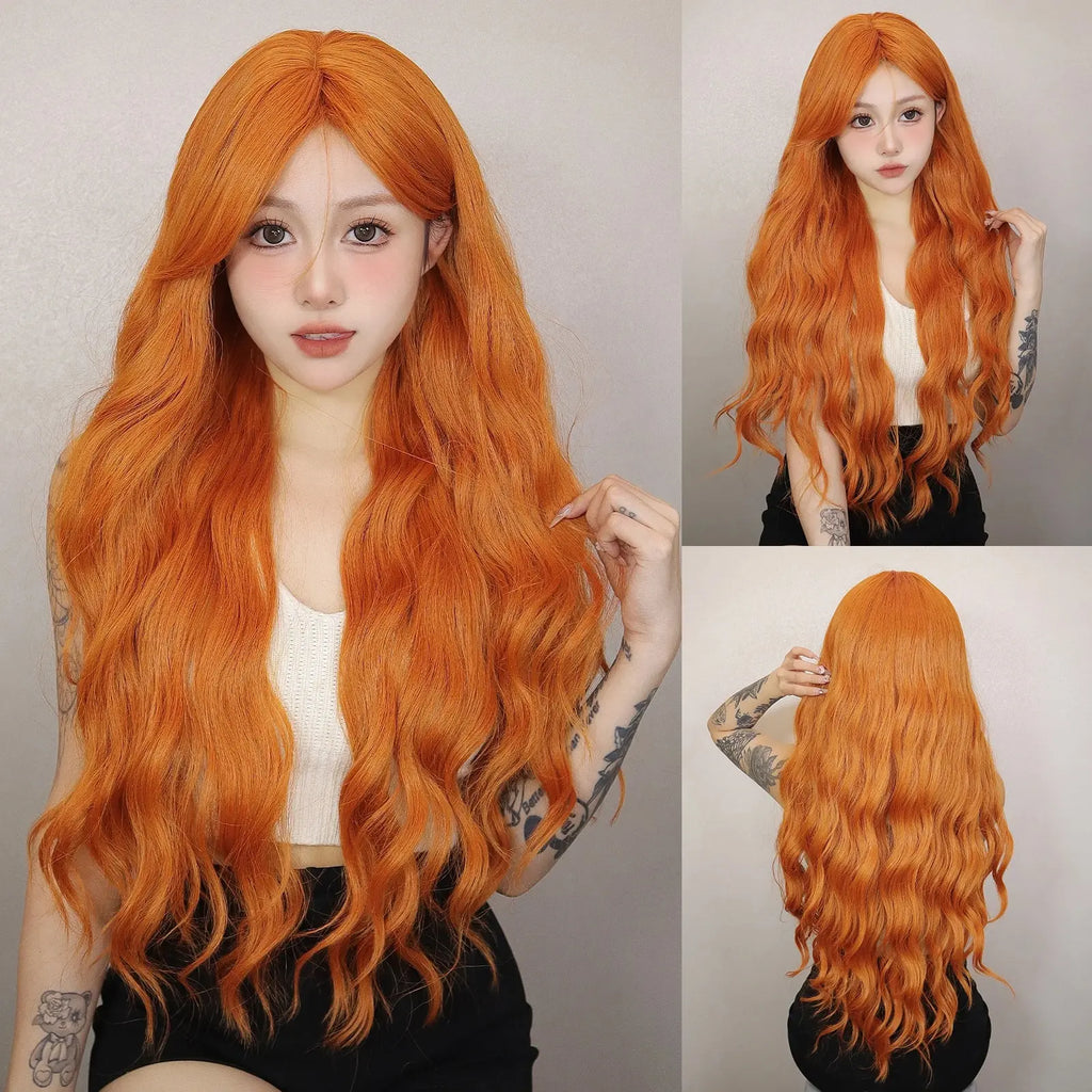 Long Water Wave Synthetic Wigs for Women - Wavy Natural Hair - Heat Resistant & Cosplay