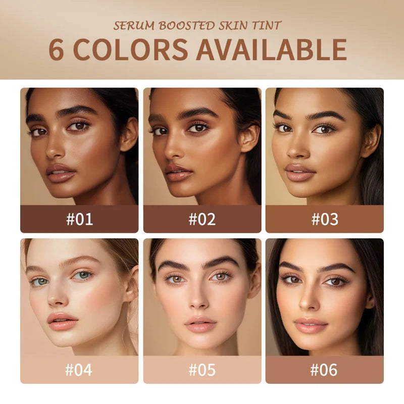 Skin Tint Foundation Stick with Serum Boost, 6 Colors, Hydrating & High Coverage