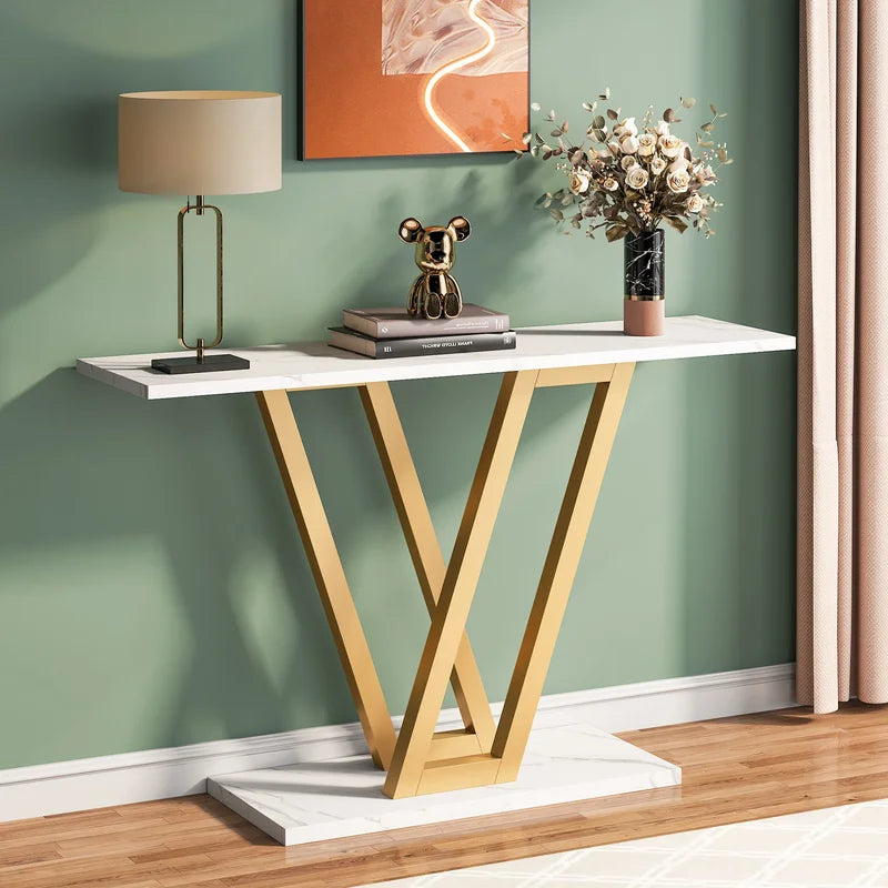 43-Inch Industrial Console Table for Entryway Living Room Hallway - Modern Design